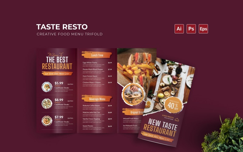 Taste Resto Food Menu Template Corporate Identity