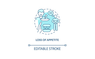 Appetite Loss Blue Concept Icon Vectors