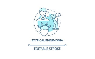 Atypical Pneumonia Blue Concept Icon Vectors