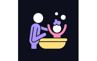 Bathing Child RGB Color Icon For Dark Theme