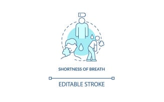 Breath Shortness Blue Concept Icon Vectors