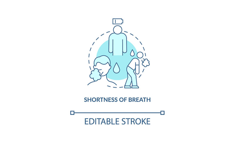 Breath Shortness Blue Concept Icon Vectors Vector Graphic