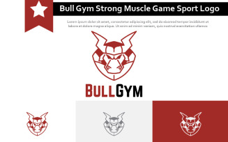 Bull Gym Strong Muscle Body Builder Game Sport Logo