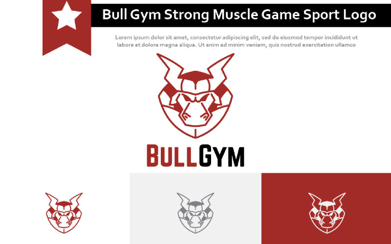 Bull Gym Strong Muscle Body Builder Game Sport Logo Logo Template