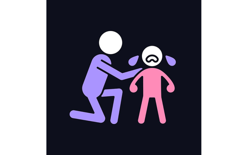 Comforting Crying Child RGB Color Con For Dark Theme Vectors Vector Graphic