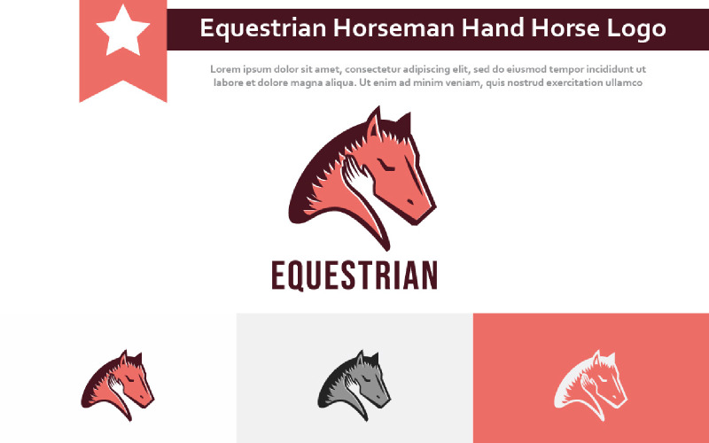 Equestrian Horseman Hand Horse Race Racehorse Stable Logo Logo Template