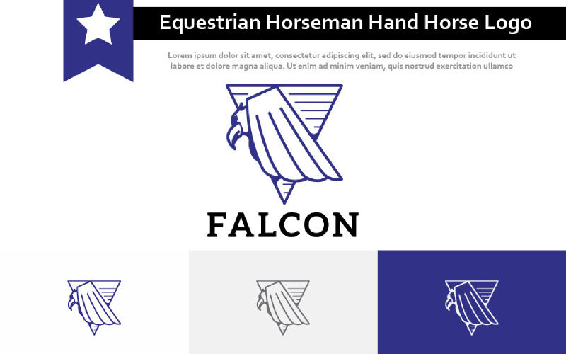 Falcon Eagle Hawk Predator Bird Triangle Logo Symbol Logo Template