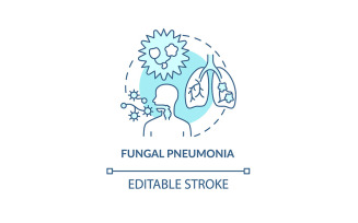 Fungal Pneumonia Blue Concept Icon Vectors