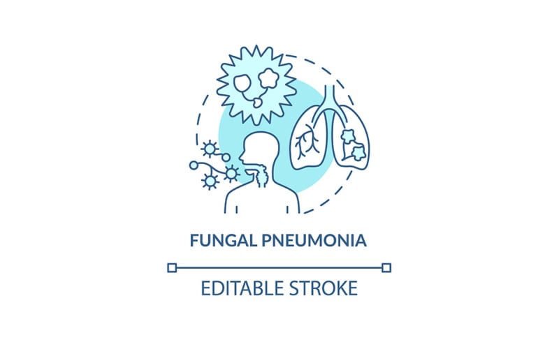 Fungal Pneumonia Blue Concept Icon Vectors Vector Graphic