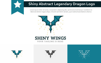 Shiny Wings Flying Abstract Legendary Dragon Logo