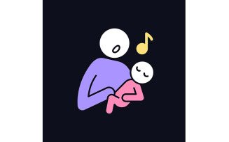 Singing To Baby RGB Color Icon For Dark Theme Vectors