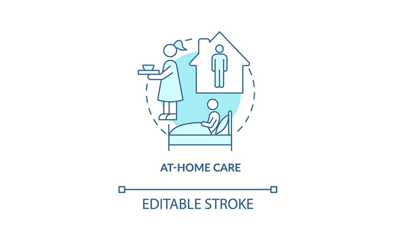 At Home Care Blue Concept Icon Vector Graphic