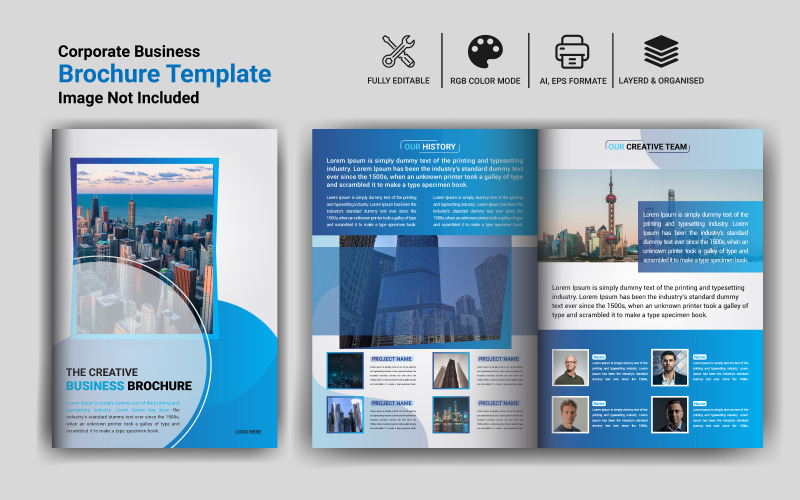 Business Corporate Bi-fold Brochure Corporate Identity