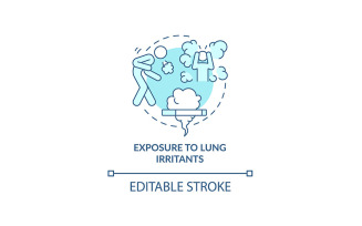 Exposure To Lung Irritants Blue Concept Icon