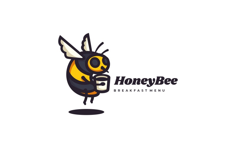 Honeybee Simple Mascot Logo Logo Template