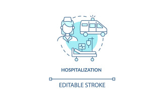 Hospitalization Blue Concept Icon