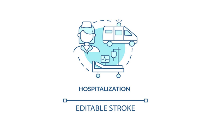 Hospitalization Blue Concept Icon Vector Graphic