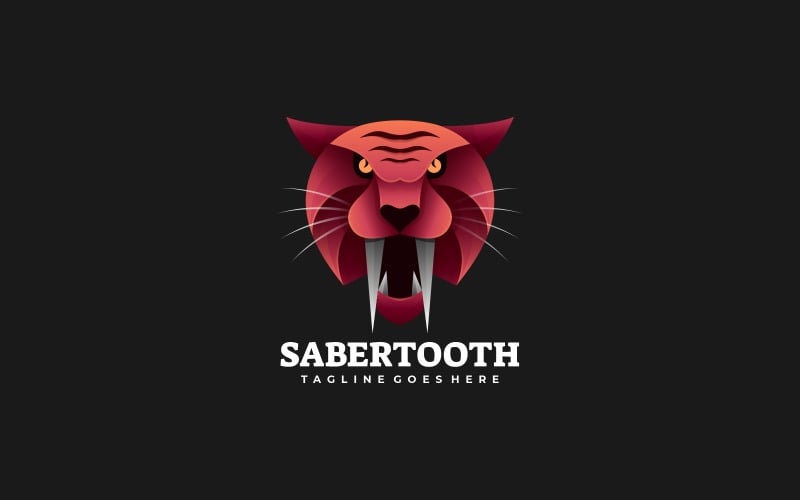 Sabertooth Gradient Logo Style Logo Template