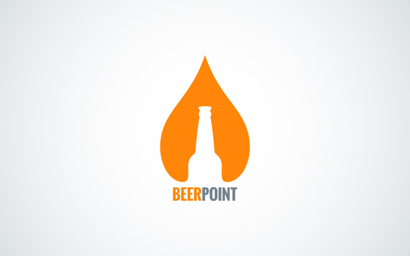 Beer Bottle Drop Design Background Logo Template