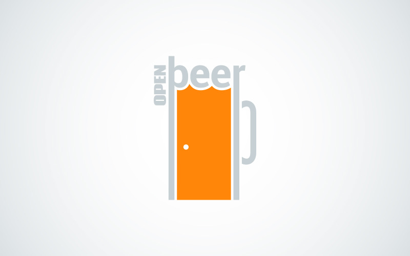 Beer Mug Door Concept Background Logo Template