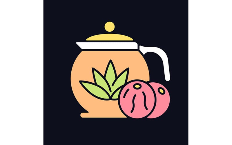 Blooming Tea RGB Color Icon For Dark Theme Vector Graphic