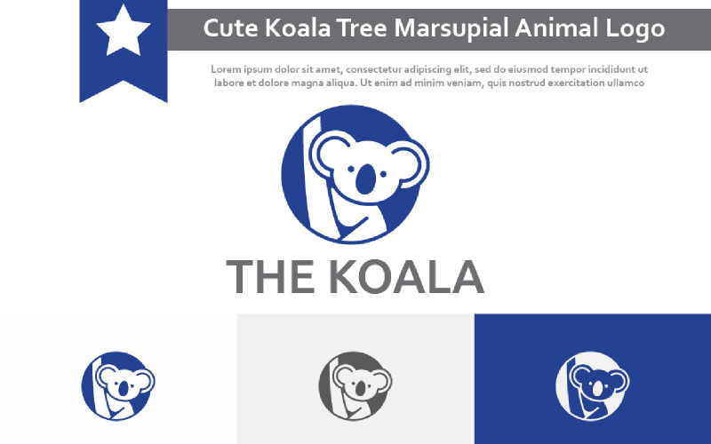 Cute Koala Tree Marsupial Animal Zoo Nature Logo Logo Template
