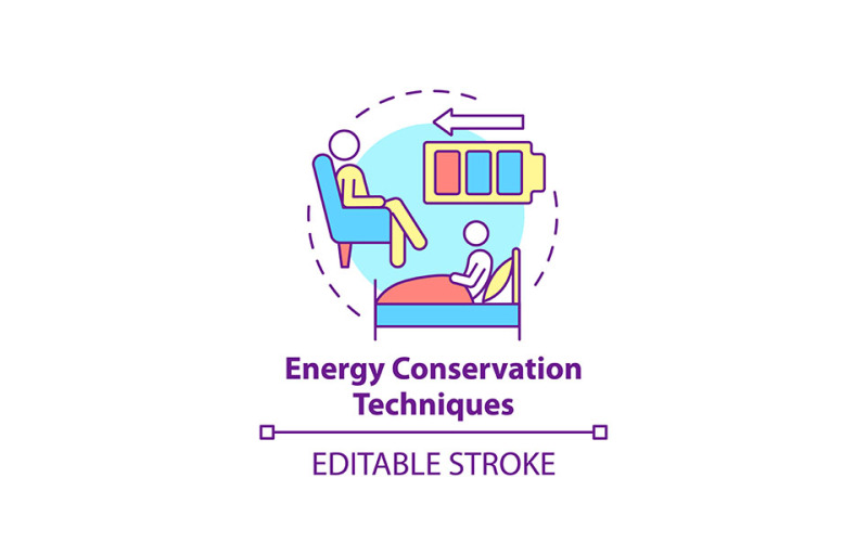 Energy Conservation Technique Concept Icon Vector Graphic