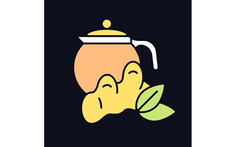 Ginger Tea RGB Color Icon For Dark Theme Vector Graphic