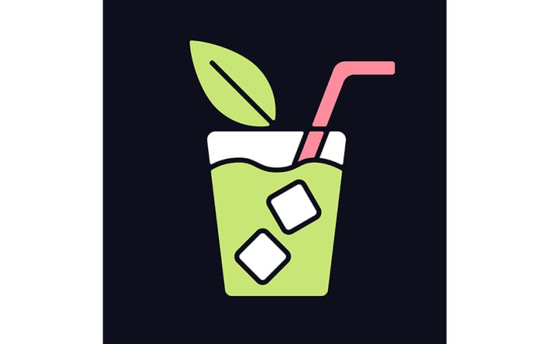 Iced Tea RGB Color Icon For Dark Theme Vector Graphic