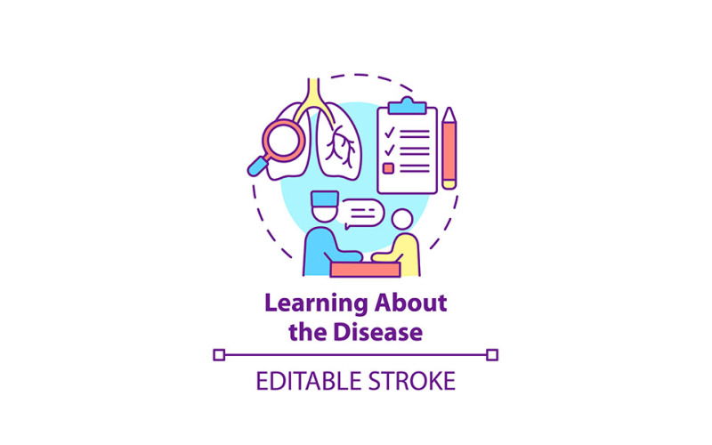 Learning About Disease Concept Icon Vector Graphic