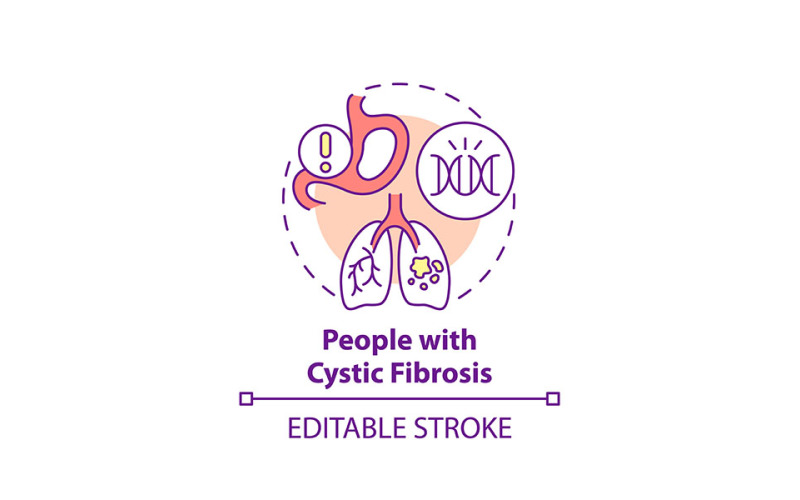 People With Cystic Fibrosis Concept Icon Vector Graphic