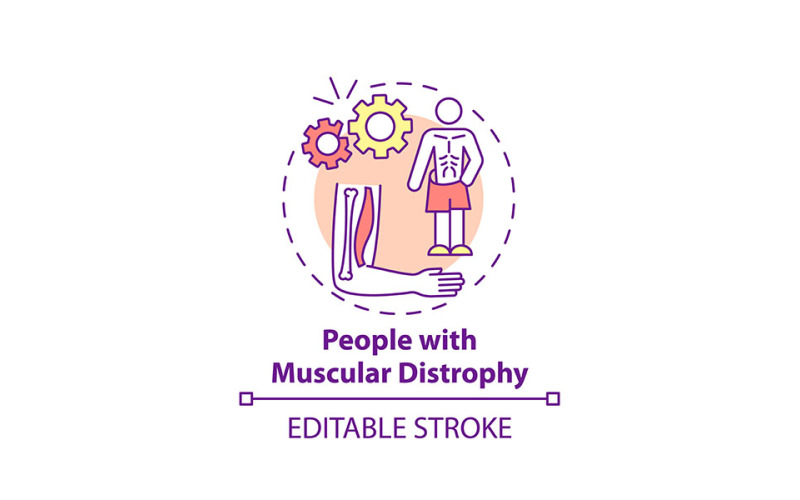 People With Muscular Distrophy Concept Icon Vector Graphic