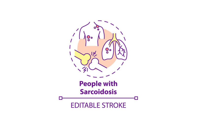 People With Sarcoidosis Concept Icon Vector Graphic