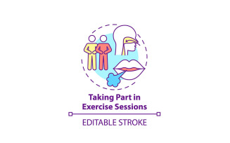 Taking Part In Excercise Sessions Concept Icon