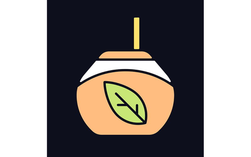 Tea Gourd Cup RGB Color Icon For Dark Theme Vector Graphic