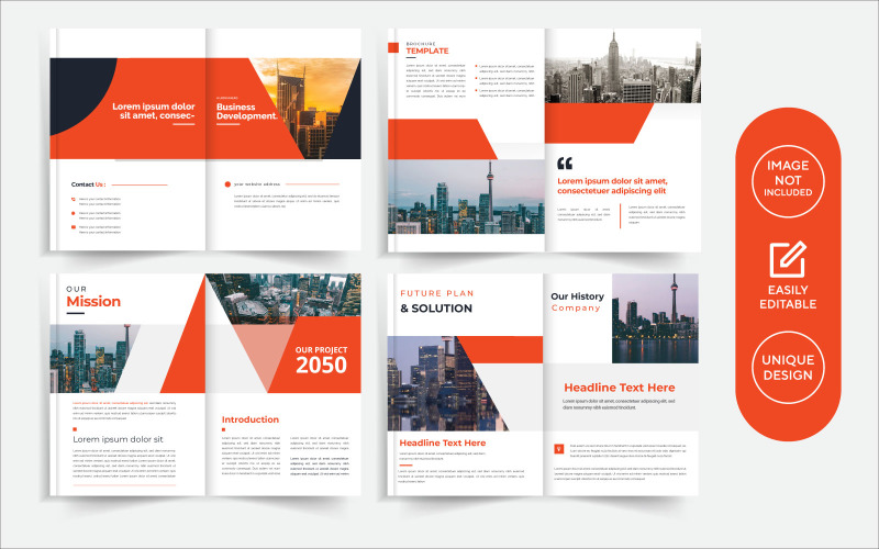 Creative Business 8 page Brochure template design Corporate Identity