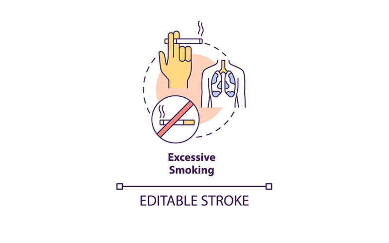 Excessive Smoking Concept Icon Vectors Vector Graphic