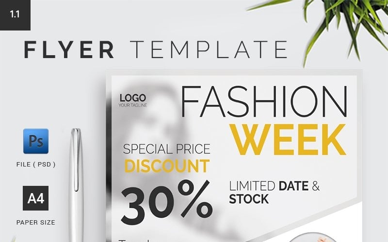 Fashion Week Flyer Template 1.3 Corporate Identity