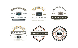 Set Badges Camera Photography Logo Design