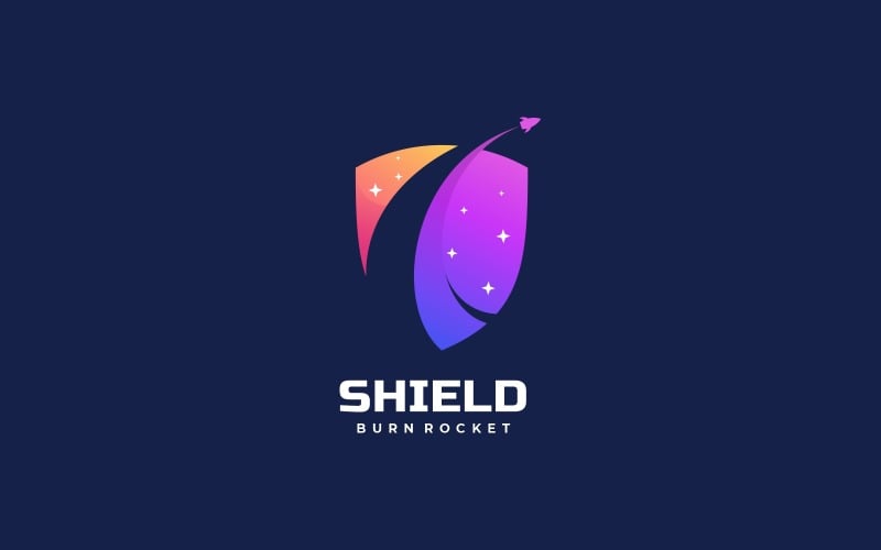 Shield Gradient Colorful Logo Logo Template