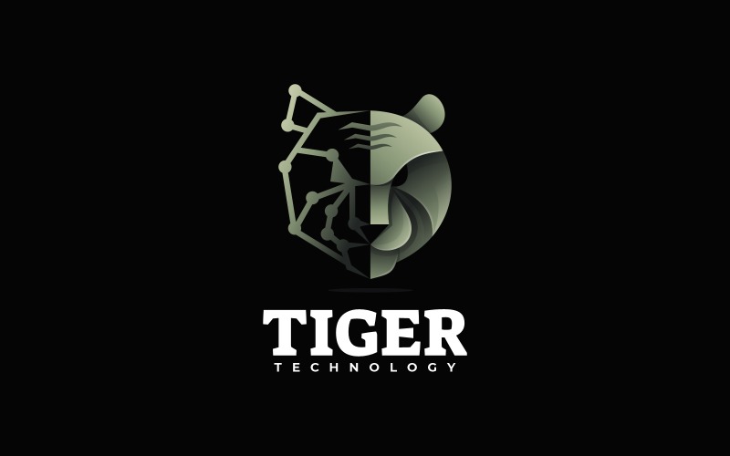Tiger Tech Gradient Logo Template
