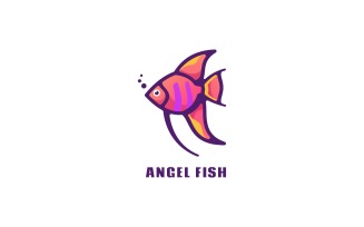 Angel Fish Color Mascot Logo