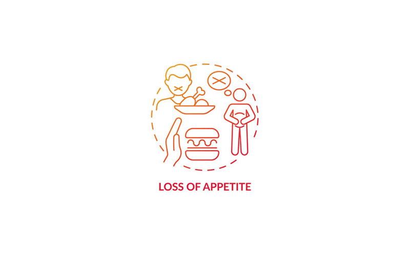 Appetite Loss Red Gradient Concept Icon Vector Graphic