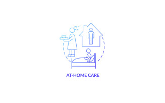 At Home Care Blue Gradient Concept Icon