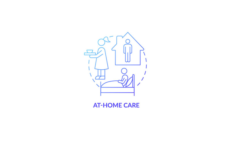 At Home Care Blue Gradient Concept Icon Vector Graphic
