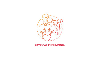 Atypical Pneumonia Red Gradient Concept Icon