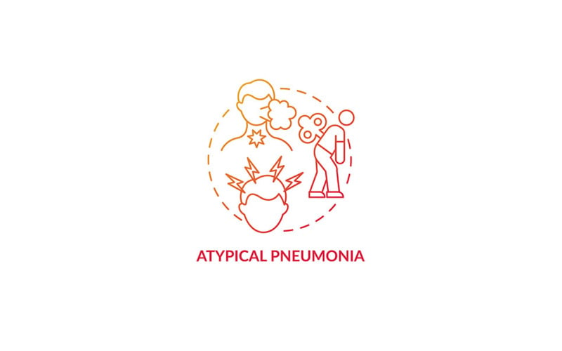Atypical Pneumonia Red Gradient Concept Icon Vector Graphic