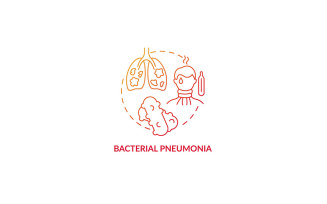 Bacterial Pneumonia Red Gradient Concept icon