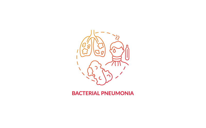 Bacterial Pneumonia Red Gradient Concept icon Vector Graphic