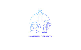 Breath Shortness Blue Gradient Concept Icon